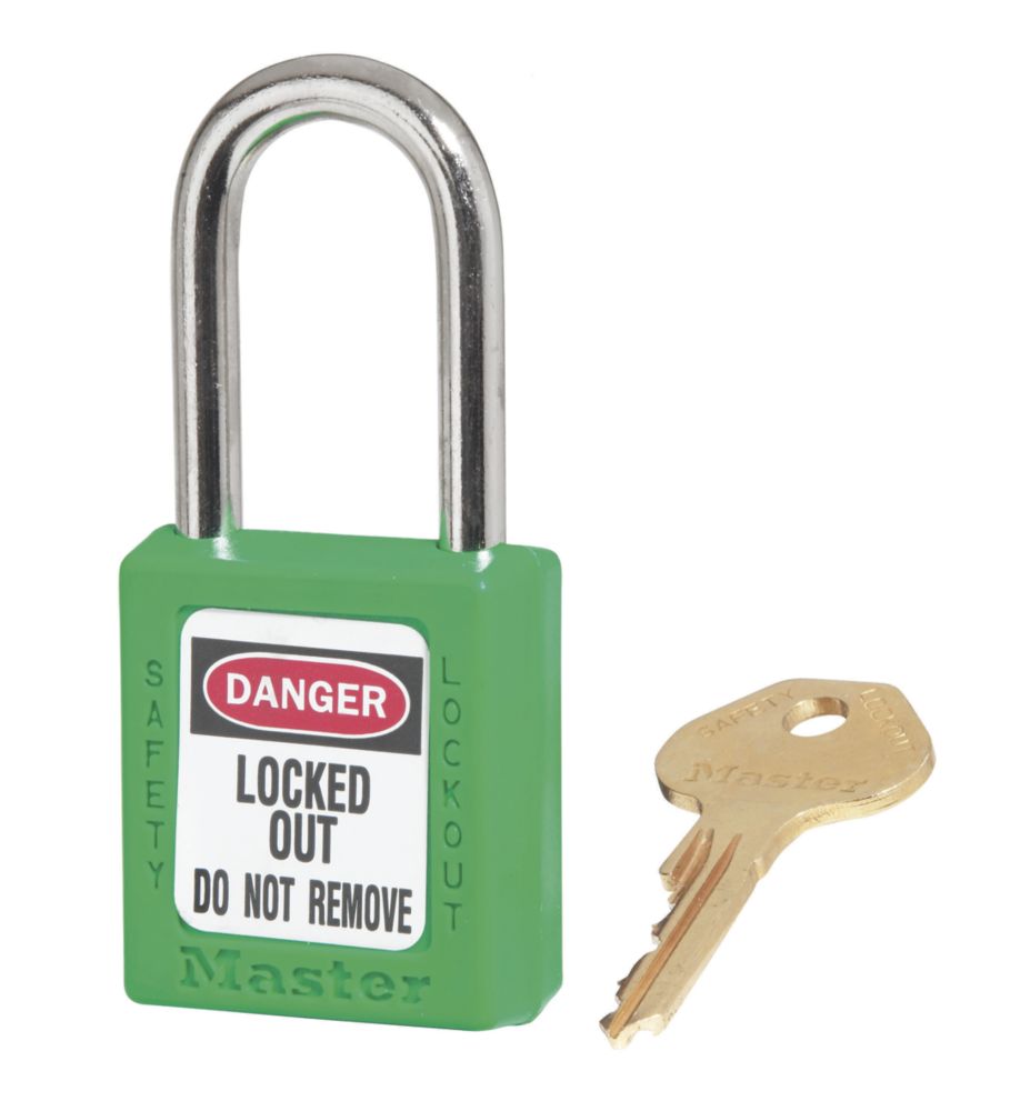 Master Lock Loto Safety LockOff Padlock Green 20mm x 38mm Screwfix