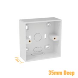 D-Line SSB35W/2 1-Gang Surface Pattress  Box 35mm 2 Pack