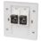 Labgear  1-Gang Double Fibre Socket White with White Inserts