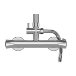 Gainsborough Round Dual Outlet HP Rear-Fed Exposed Chrome Thermostatic Mixer Shower