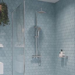 Gainsborough Round Dual Outlet HP Rear-Fed Exposed Chrome Thermostatic Mixer Shower