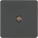 Knightsbridge  1-Gang Coaxial TV Socket Anthracite