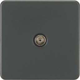 Knightsbridge  1-Gang Coaxial TV Socket Anthracite