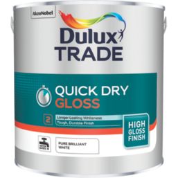 Dulux Trade 2.5Ltr Pure Brilliant White High Gloss Water-Based Trim Paint