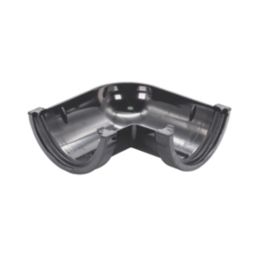 FloPlast MiniFlo uPVC 90° Half Round Gutter Angle Black 76mm