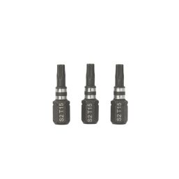 Erbauer  1/4" 25mm Hex Shank TX15 Impact Screwdriver Bits 3 Pack