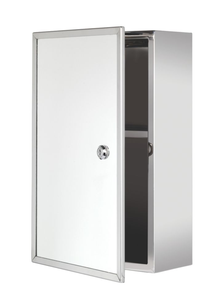 Croydex Lockable 1Door Bathroom Medicine 250mm x 130mm x 400mm