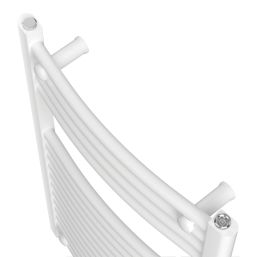 Flomasta 800mm x 500mm 1238BTU White Curved  Towel Radiator