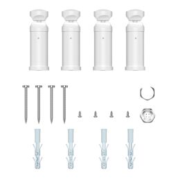 Flomasta 800mm x 500mm 1238BTU White Curved  Towel Radiator