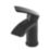 Highlife Bathrooms Coll Matt Black 145mm Cloakroom Lever Mono Basin Mixer Tap  With Clicker Waste