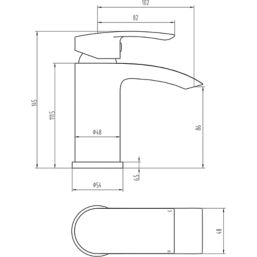 Highlife Bathrooms Coll Matt Black 145mm Cloakroom Lever Mono Basin Mixer Tap  With Clicker Waste