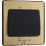 British General Evolve 10A 1-Gang 3-Pole Fan Isolator Switch Satin Brass  with Black Inserts