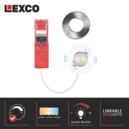 Lexco Tauri Fixed  Fire Rated LED Downlights Brushed Nickel 8W 500-800lm 10 Pack