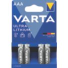 Varta Ultra AAA 1.5V Lithium Batteries 4 Pack