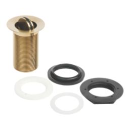 Flomasta Unslotted Captive Basin Waste Brushed Brass 66mm