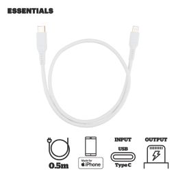 Essentials USB-C to Lightning Charging Cable 0.5m