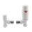 ETAL Danva 15mm x 1/2" Matt White Angled & L/S Modern Thermostatic Radiator Valve & Lockshield