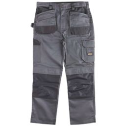 Site Jackal Work Trousers Grey / Black 30" W 32" L