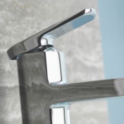 Aqualisa Downtown Chrome 130mm Standard Lever Mono Basin Pillar Tap  With Clicker Waste