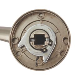 Smith & Locke Bude Fire Rated Lever on Rose Door Handles Pair Brushed Nickel