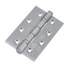 Smith & Locke  Satin Stainless Steel Grade 7 Fire Rated Ball Bearing Door Hinges 102mm x 67mm 2 Pack