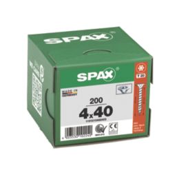 Spax Blax PZ Countersunk Self Drilling Wood Screws 4mm x 40mm 200 Pack