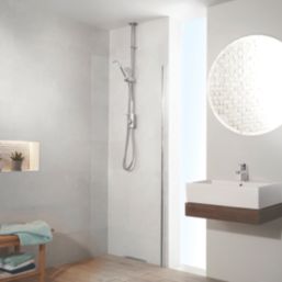 Aqualisa Visage Q Gravity-Pumped Ceiling-Fed Chrome Thermostatic Single Outlet Exposed Smart Shower with Adjustable Head
