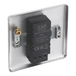 LAP  1-Gang 2-Way LED Dimmer Switch  Brushed Steel with Colour-Matched Inserts