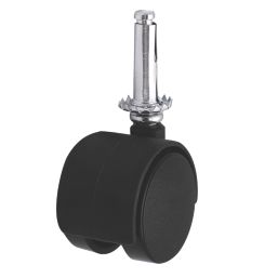 Essentials Twin Wheel Swivel Castor Stems 41mm Black 4 Pack