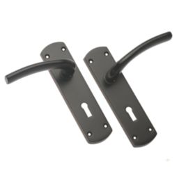 Designer Levers Goodrich Fire Rated Lever Lock Door Handle Pair Matt Black