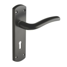 Designer Levers Goodrich Fire Rated Lever Lock Door Handle Pair Matt Black