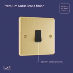 LAP  20A 1-Gang Intermediate Switch Satin Brass with Black Inserts