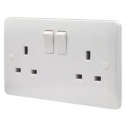 Vimark Pro 13A 2-Gang DP Switched Plug Socket White