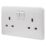 Vimark Pro 13A 2-Gang DP Switched Plug Socket White