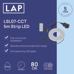 LAP  5m LED Strip Light 20W 2000lm
