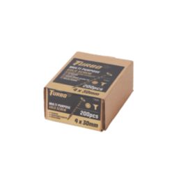Turbo TX  TX Double-Countersunk  Multipurpose Screws 4mm x 30mm 200 Pack