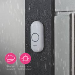 Byron DBY-22311 Battery-Powered Wireless Portable Doorbell Kit White