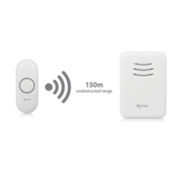 Byron DBY-22311 Battery-Powered Wireless Portable Doorbell Kit White