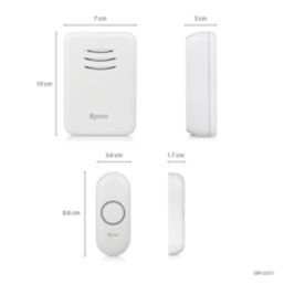 Byron DBY-22311 Battery-Powered Wireless Portable Doorbell Kit White
