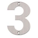 Eclipse Door Numeral 3 Satin Stainless Steel 102mm
