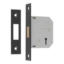 Smith & Locke  3 Lever Matt Black Deadlock 65mm Case - 44mm Backset