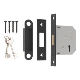 Smith & Locke  3 Lever Matt Black Deadlock 65mm Case - 44mm Backset