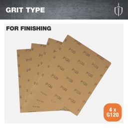 Magnusson  120 Grit Multi-Material Hand Sanding Sheets 280mm x 230mm 4 Pack