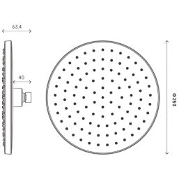 Swirl  Fixed Shower Head Matt Black 250mm