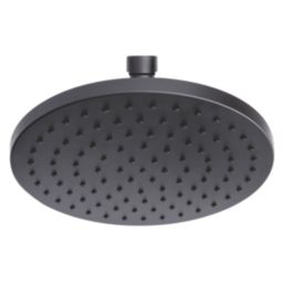 Swirl  Fixed Shower Head Matt Black 250mm