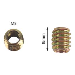 Easyfix Furniture Threaded Sockets M8 x 15mm 4 Pack
