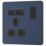 British General Evolve 13A 1-Gang SP Switched Socket + 3A 18W 2-Outlet Type A & C USB Charger Blue with Black Inserts