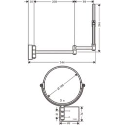 Hansgrohe AddStoris Shaving Mirror Matt White 208mm x 344mm x 283mm
