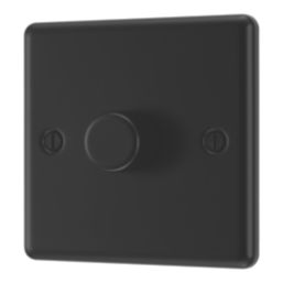 LAP  1-Gang 2-Way LED Dimmer Switch  Matt Black with Colour-Matched Inserts