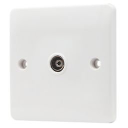 Vimark Pro 1-Gang Isolated Coaxial TV Socket White